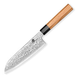 N Dellinger fkuchae Santoku 7,5" Buffalo Olive Octagon 185 mm