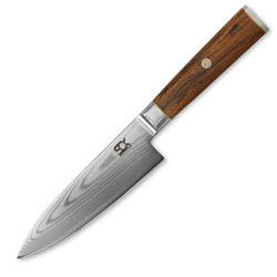 N SOK kuchysk Chef/Gyuto 152 mm Cocobolo White Damascus