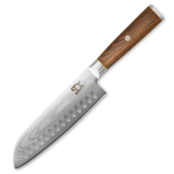 N SOK kuchysk Santoku 185 mm Cocobolo White Damascus